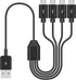 USB A to USB Micro Charging Cable, 4 in 1 Multi Charger Cable Micro USB Splitter Cable 4 Ports Micro USB 2.0 Male to Male Charging Cord 4 Connecto...