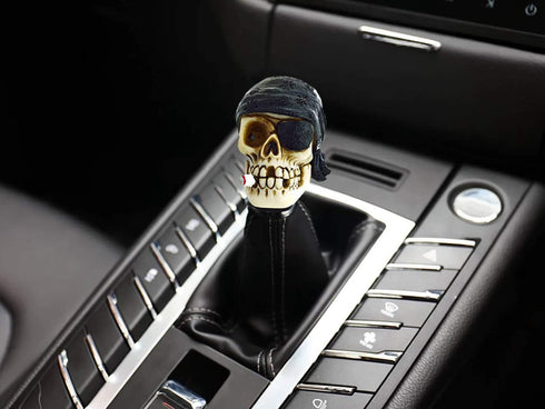 Lunsom Pirate Skull Stick Gear Knob, Stick Shifter Handle One-Eyed Style Transmission Head Shifter Lever Handle Fit Most Automatic Manual Vehicle(...