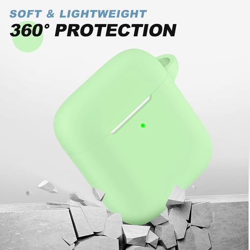for AirPods Case Cover, Come with Cleaner Kit, Soft Silicone Protective Cover for Women Men Compatible with Apple AirPods 2nd 1st Generation Charg...