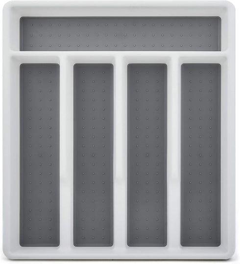 HaWare Silverware Tray for Drawer with Five Sections, Flatware Organizer/Cutlery Holder with Soft Grip Lining and Non-slip Rubber Feet, Multi-Purp...