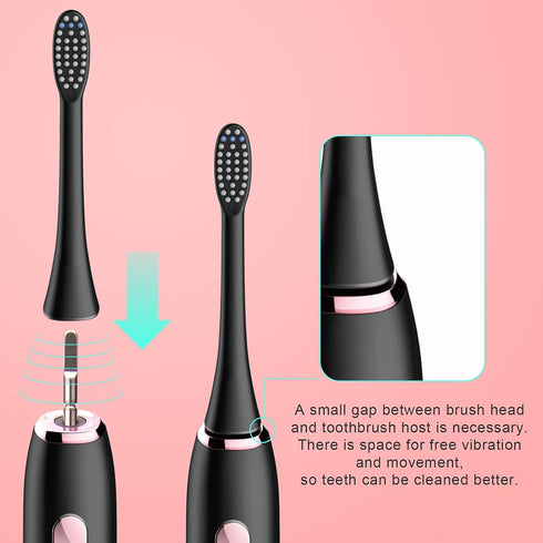 2 Pcs Electric Toothbrush Heads for BTFO 1741-01 (Black)...