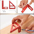 Imperial 3D Multi-Angle Measuring Ruler, Red 45/90 Degree Aluminum Alloy Woodworking Square Protractor, Miter Triangle Ruler High Precision Layout...