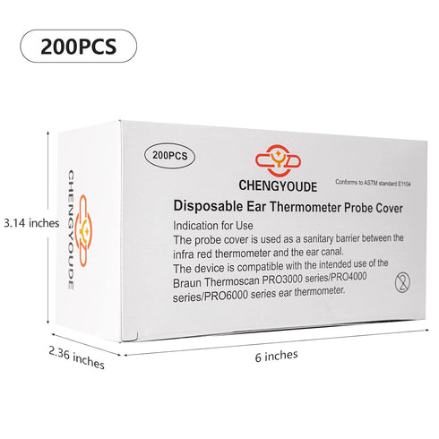 200X Ear Thermometer Probe Covers, Lens Filters, Refill Covers for All Braun themometer Models BPA Free Digital Disposable Covers...