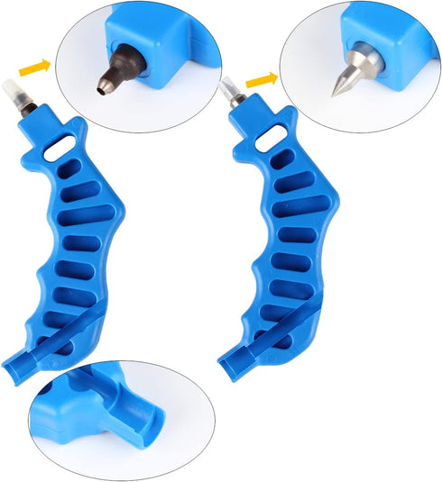 2-in-One Drip Irrigation Tubing Hole Punch, Easier 1/4" Inch Fitting & Emitter Insertion in Drip Sprinkler Systems, Blue...