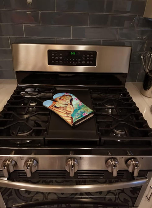 Caroline's Treasures 7105OVMT Shar Pei Smell the flowers Oven Mitt Heat Resistant Thick Oven Mitt for Hot Pans and Oven, Kitchen Mitt Protect Hand...