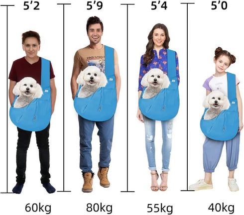 FDJASGY Small Pet Sling Carrier-Hands Free Reversible Pet Papoose Bag Tote Bag with a Pocket Safety Belt Dog Cat for Outdoor Travel...