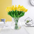Artificial Tulips 10Pcs Real Touch Fake Tulips PU Flower Arrangement Bouquets for Home Party Decoration (Yellow)...