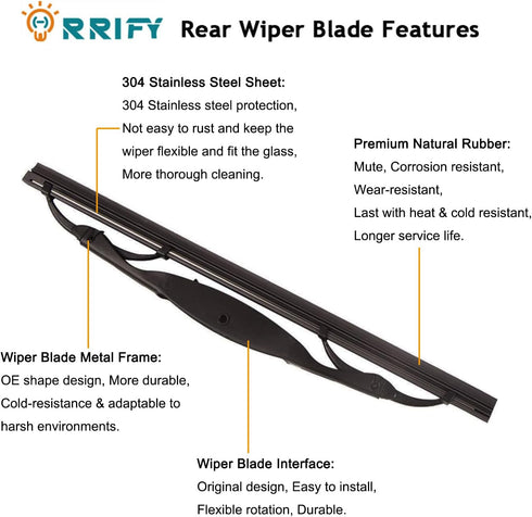 Rear Windshield Wiper Arm Blade 95915136 for Chevy Trax 2015-2020, for Buick Encore 2013-2020 Back Windshield Wiper Assembly...