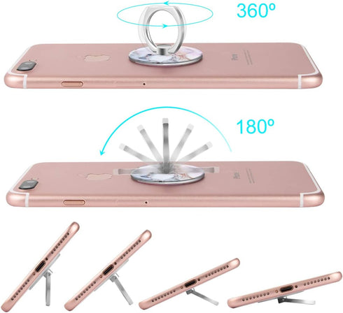 Bonoma Cell Phone Ring Holder Stand, 360 Rotation 3-Pack Universal Smartphone Ring Grip Stand Compatible with Smartphones and Tablets Marble...