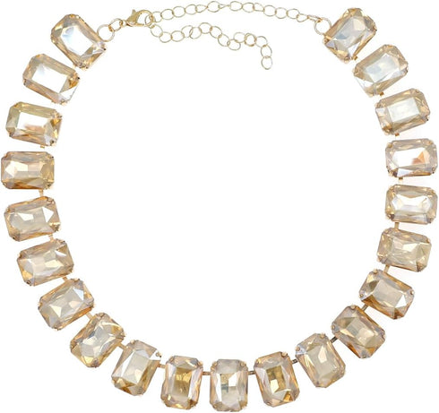 Crystal Rhinestone Gemstone Choker Collar Necklace for Women Sparkly Colorful Emerald Neck Chain Statement Necklace...