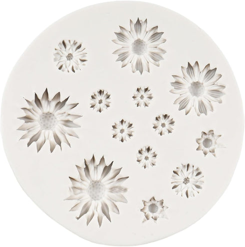 Daisy Flower Fondant Mold Flower Candy Silicone Molds For Cake Decoration Cupcake Topper Chocolate Cupcake Topper Sugar Craft Polymer Clay Gum Pas...