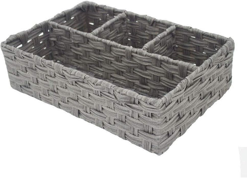 Toilet Paper Basket for Tank Topper,Woven Storage Box Cube Basket Bin Container, Shelf Cabinet(Grey 1pc) (14.17''L x 9.44''W x 3.93''H)...