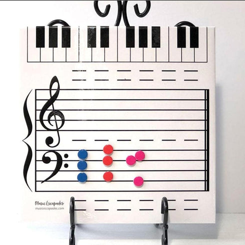 Magnetic Dry Erase Board Notes Reading Board Small Dry Erase Whiteboard for Music Class Classroom Music Teacher Piano...