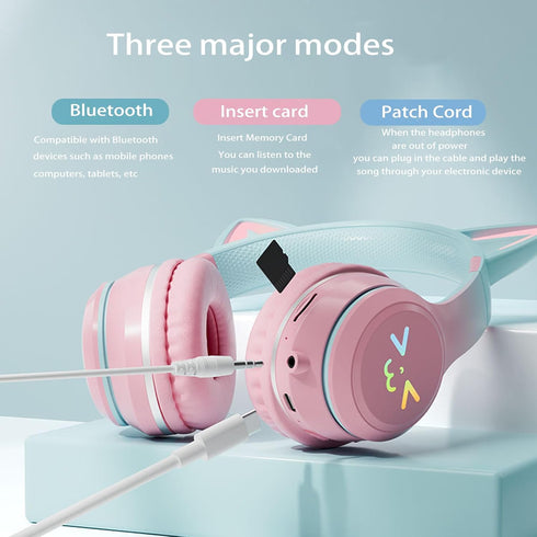 Bluetooth earphones, cute styling earphones, game earphones suitable for smartphones Bluetooth 5.0, can be connected and used on mobile phones, ta...