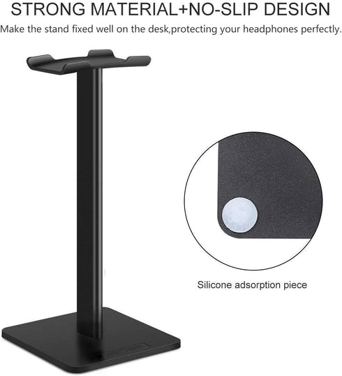 Link Dream Headphone Stand Headset Holder- Gaming Headset Holder with Aluminum Supporting Bar Flexible Headrest Anti-Slip Earphone Stand for All H...