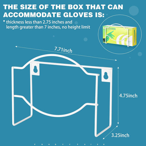 2 Pcs Glove Box Dispenser Glove Box Holder Metal Glove Box Holder Wall Mount Disposable Glove Dispenser Rubber Gloves Facial Tissue Holder for Foo...