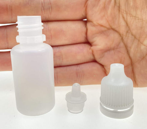 50PCS Empty Refillable Squeezable Plastic Dropper Bottle Eye Liquid Dropper Container Jar Vial Holder with Screw Caps and Plugs for Cosmetic Essen...
