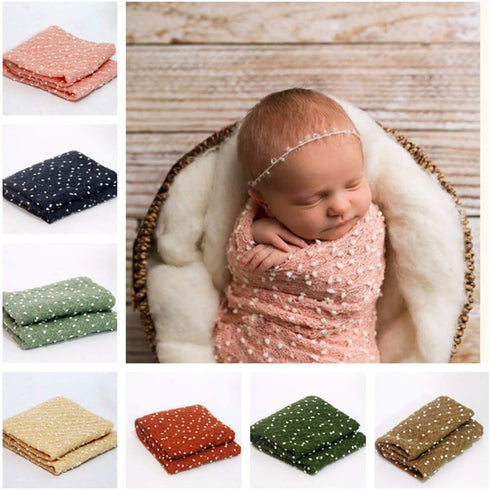 Matissa Newborn Baby Photography Prop Baby Girl/Boy Mohair Swaddle Wrap Blanket (Burnt Orange)...