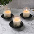 Black Iron Plate Candle Holder Set of 5 Holders 4 Inch Diameter for Candle Gardens Spa Farmhouse Aromatherapy Incense Cones Wedding...