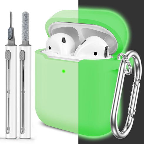 for AirPods Case Cover, Come with Cleaner Kit, Soft Silicone Protective Cover for Women Men Compatible with Apple AirPods 2nd 1st Generation Charg...