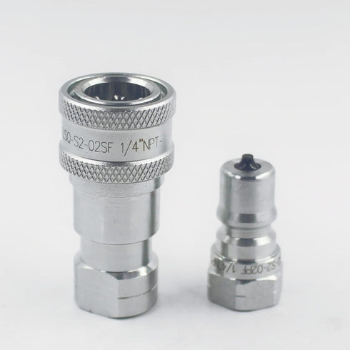 LSQ 1/4'' NPT Kubota 7J612-66323 K2581-66220 Replacement Quick Disconnect Hydraulic Quick Connect Couplers/Coupling Set w/Dust Caps...