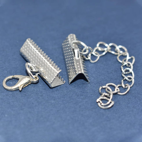 373Pcs Ribbon Bracelet Kit for Jewelry Making Ribbon End Crimps Lobster Clasps Awith Jump Rings and Chain Extenders for DIY Making Bookmark Pinch ...