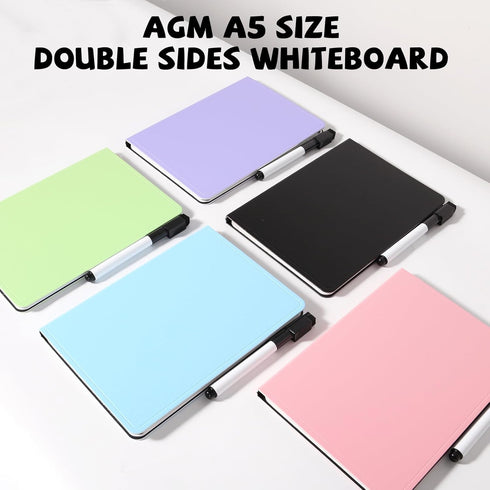 AGM Small White Board Dry Erase, Double Sided Folding Whiteboards with Pen, Mini Portable Dry Erase Board for Study, Meeting, Doodling, Planning...