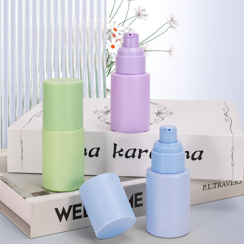 1 oz Empty Glass Pump Bottle for Oil, Travel Bottles for Toiletries, Frosted Glass Foundation Bottle, Refillable Containers Leak Proof for Lotion,...