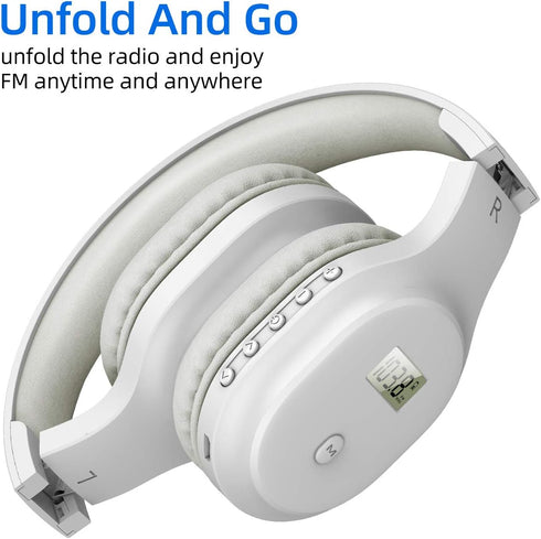 Rechargeable and Portable Personal FM Radio Headphones with Best Reception, Walkman Wireless Headset FM Radio Ear Muffs for Jogging, Mowing, Cycli...