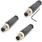 3 Pcs M8 Connector 4 Pin Male Straight Plastic Shell Aviation Plug Screw-Joint for Cable Unshielded, Field Assembly Wireable Connector IP67 Indust...