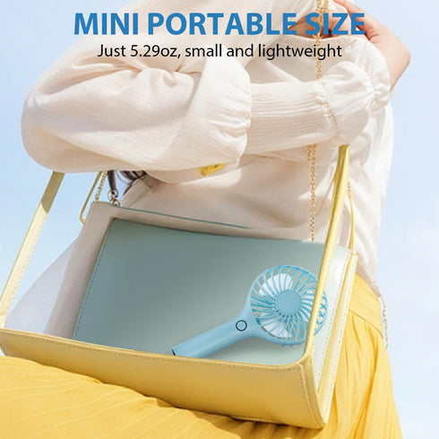 RJVW Portable Handheld Fan, 3 Speeds Mini Portable Fan, Rechargeable Powerful Hand Fan, Battery Powered Small Personal Lash Fan for Travel Concert...