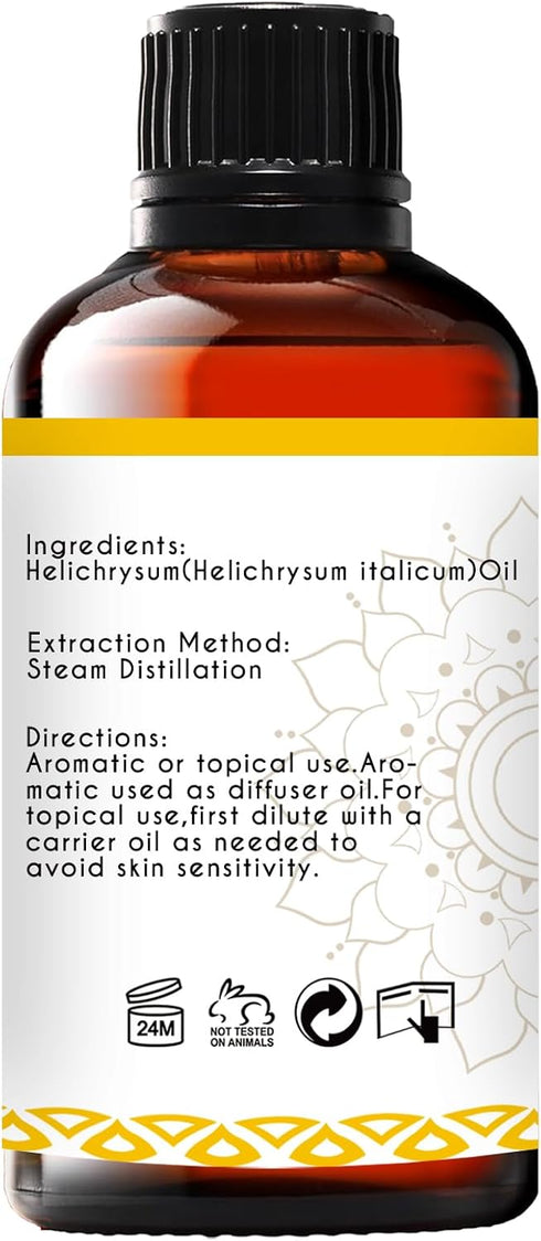 Helichrysum Essential Oil Pure Organic for Skin Roll On Diffuser Spray- 100% Natural Helichrysum Italicum Oil 1 Oz...