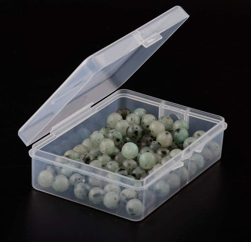 Natural Stone Beads 100pcs Round Genuine Real Stone Beading Loose Gemstones Hole Size 1mm DIY Smooth Bead for Bracelet Necklace Earrings Jewelry M...