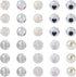 Cheriswelry 160Pcs 11-12mm ABS Imitation Pearl Beads White Round Heart Dot Pattern Transparent Acrylic Beads AB-Color Resin Rhinestone Beads Suppl...