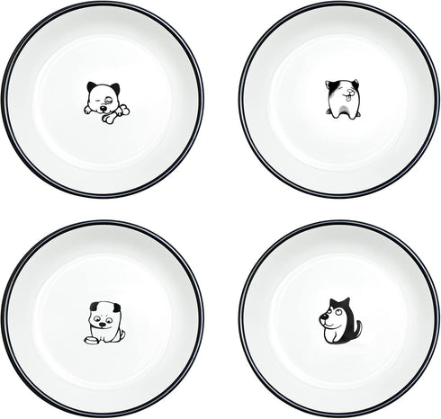 Cute Cartoon Dog Ceramic Seasoning Dishes Sauce Dish Sushi Dipping Bowl Appetizer Plates Tea Bag Holder Serving Dish for Kitchen 5'' (Dog)...