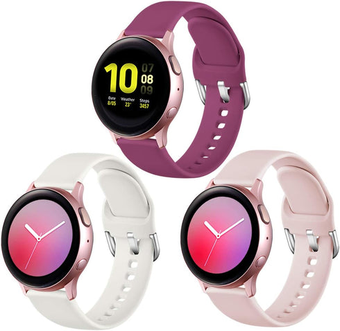 Lerobo Compatible with Samsung Galaxy Active 2 Watch Bands 44mm 40mm, Active Bands, Galaxy Watch 3 41mm Bands, Galaxy Watch Bands 42mm, 20mm Silic...