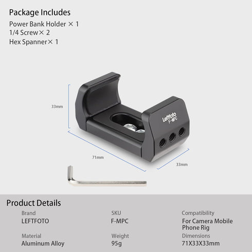 Leftfoto SSD T7 Holder SSD T5 Mount Bracke for Samsung SanDisk SSD T5,Universal Spring Loaded Mount Clamp,Compatible with Width Range from 55mm to...