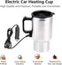 Keenso 12V Electric Car Cup Travel Heating Cup, 450ml Stainless Steel Car Electric Kettle Car Coffee Mug Heater with Cigarette Lighter...