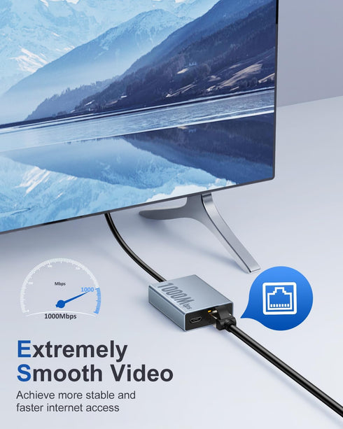 ZEXMTE Gigabit Ethernet Adapter for Fire TV Stick, Micro USB to RJ45 1000Mbps Ethernet Network Adapter Compatible with 4K Fire Stick,Chromecast Go...