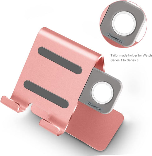 2 in 1 Charger Stand Compatible with Apple Watch Series Ultra2/Ultra/10/9/8/7/6/5/4/3/2/1/SE (38mm/40mm/41mm/42mm/44mm/45mm/46mm/49mm) and Compati...