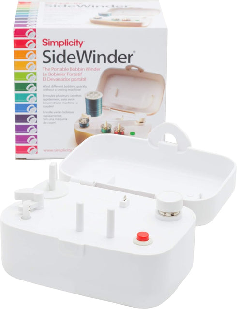 Simplicity 388175A Sidewinder Portable Automatic Bobbin Winder Machine, 120 Voltage, White...