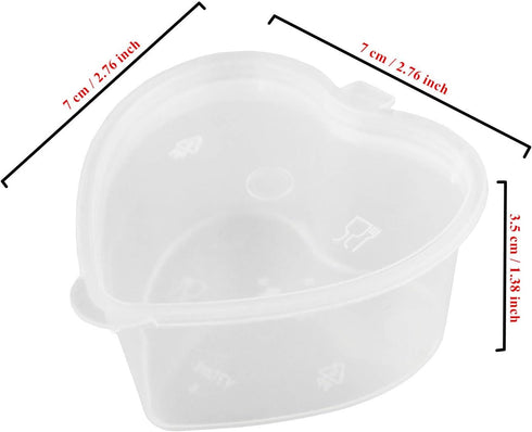 24 Pieces 2.4 oz Heart Shaped Slime Storage Containers Transparent Small Plastic Box with Hinged Lids...