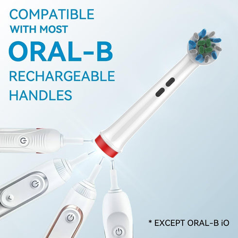 Electric Toothbrush Replacement 4 Pack Professional Toothbrush Heads Refills for Family Gum Care, Twisted & Angled Bristles for Deeper Plaque Remo...