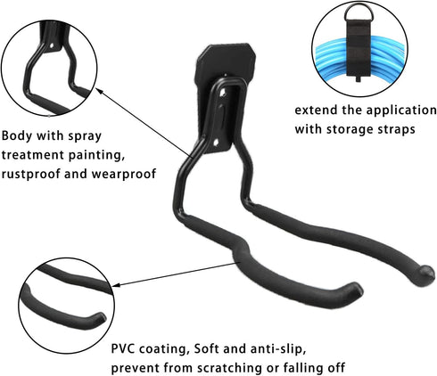 JuforminWeedeater Hanger, String Trimmer Hanger, Weed Eater Rack, Garage Wall Hooks, Power Tool Holder for Garage Wall, Utility Hooks for Garage T...