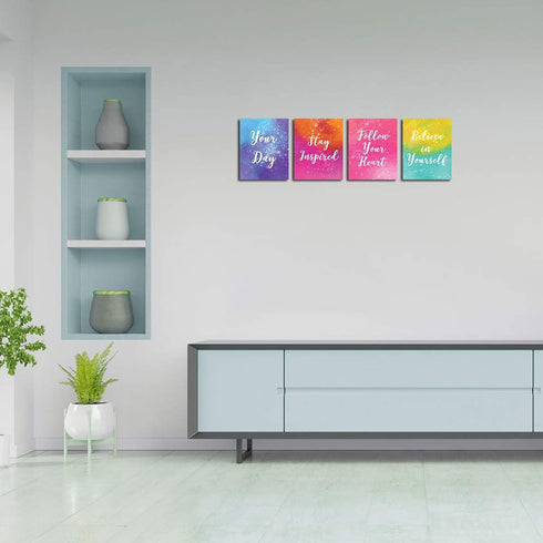 Inspirational Wall Art Motivational Painting- Quotes and Sayings Poster Home Office Decor Canvas Print Bedroom Bathroom Decoration Kids Teens Posi...