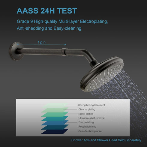 Shower Head Extension Arm 12 Inches, Oil Rubbed Bronze Shower Arm Extension Shower Head Extender Made of 304 Stainless Steel Shower Pipe Extension...