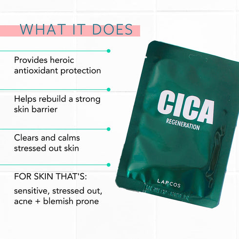 LAPCOS Cica Sheet Mask, Daily Face Mask with Cantella Plant Extract to Regenerate and Revitalize Skin, Korean Beauty Favorite, 5-Pack...