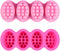 Silicone Soap Mold, 4 Cavity Oval Massage Soap Mould Cookie Chocolate Cake Mold Tray for DIY Homemade Craft (Pink)...