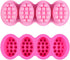 Silicone Soap Mold, 4 Cavity Oval Massage Soap Mould Cookie Chocolate Cake Mold Tray for DIY Homemade Craft (Pink)...