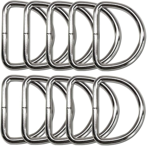 10pcs/Pack 1-1/2 inch Metal D Ring Semi-Circular Non Welded Nickel Plated for Hardware Bags Ring Hand DIY Accessories(Nickel, Webbing Size 38mm)...